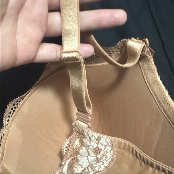 Adore Me Tan and Cream Lace Bra use 36ddd Bra Full Coverage Supportive Plus Size - Picture 4 of 9